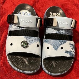 CROCS Women’s Black and Light Blue Sandals